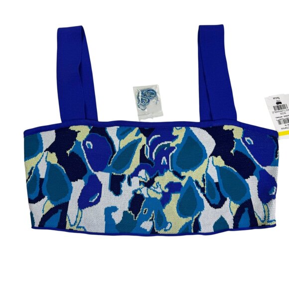 STAUD Multicolor Abstract Knit Cropped Tank Top SZ:M NWT | Jacquard Knit - Picture 2 of 8